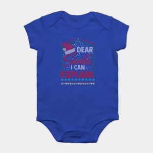 Dear Santa I can explain Ugly Christmas Sweater Baby Bodysuit